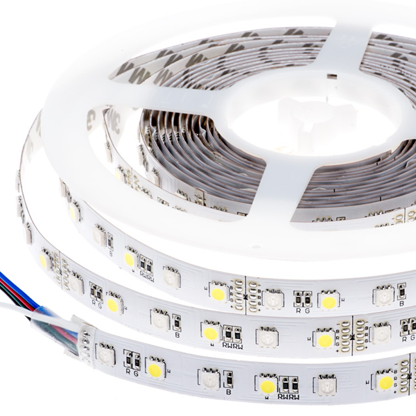 LED Light Strips with Multi Color + White LEDs - LED Tape Light with 18 SMDs/ft., 3 Chip RGBW SMD LED 5050